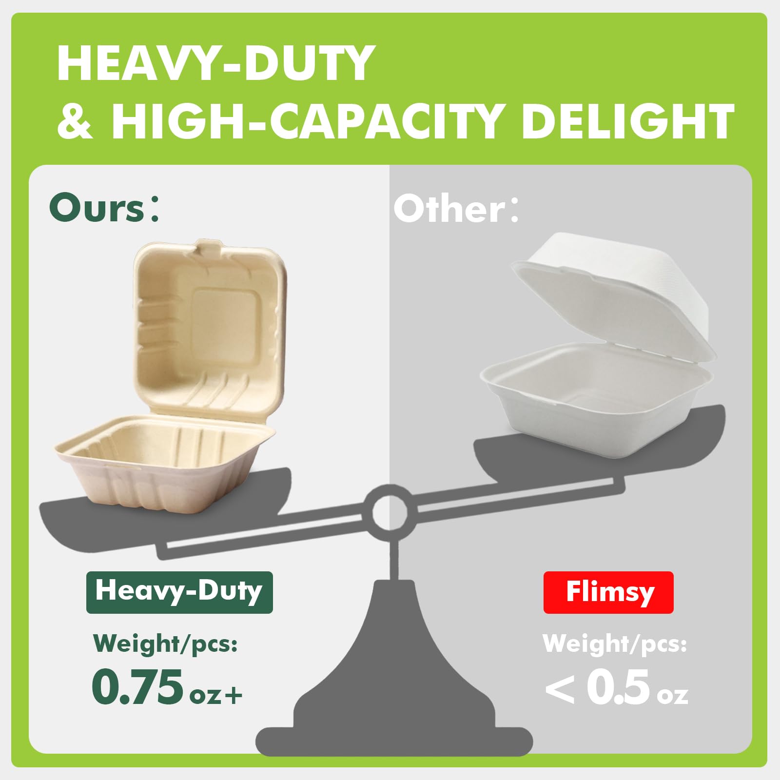 Snapklik.com : Yoyomax 6x6-100Pack 100% Compostable To Go Food Containers