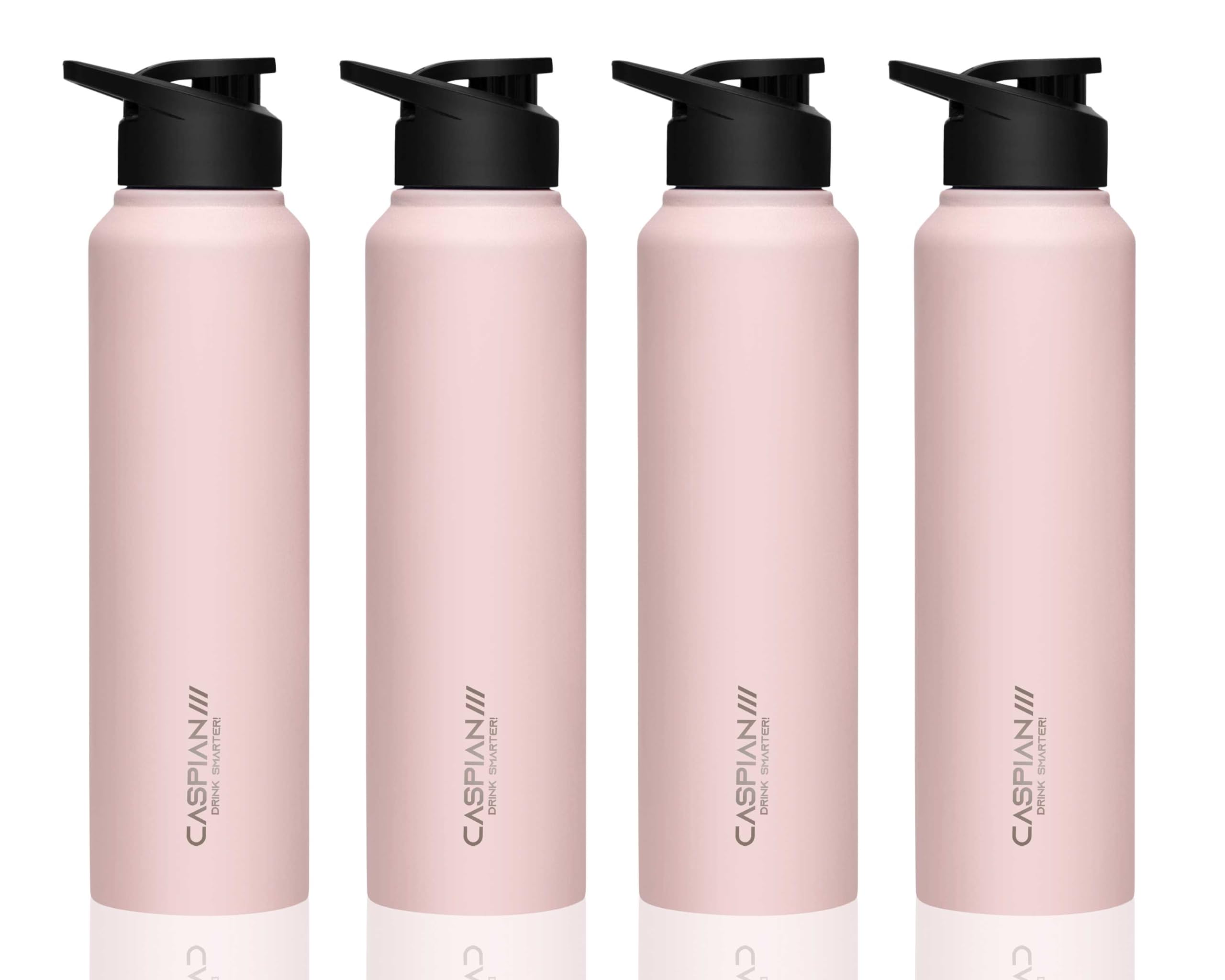 CASPIAN /// Hike Stainless Steel Sipper Water Bottle (Light Pink, 1 Litre, Set of 4)| Leak Proof Thunder for Fridge Home Office Travel School Kids Boys Girls Adults Sports Gym Yoga (B0CHMRQPKL) Amazon Price History, Amazon Price Tracker