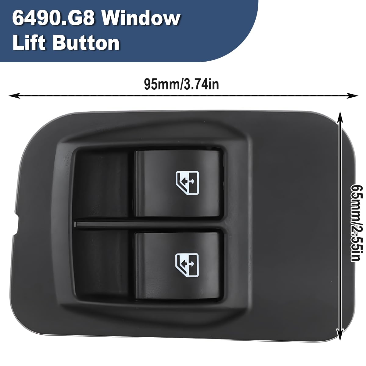ZAMDOE 6490.G8 Interrupteur de Commande de Fenetre pour Fiat Doblo Fiorino Qubo pour Citroën Nemo pour Peugeot Bipper pour Opel Combo Bouton de régulateur de vitre 735461275 8 Broches