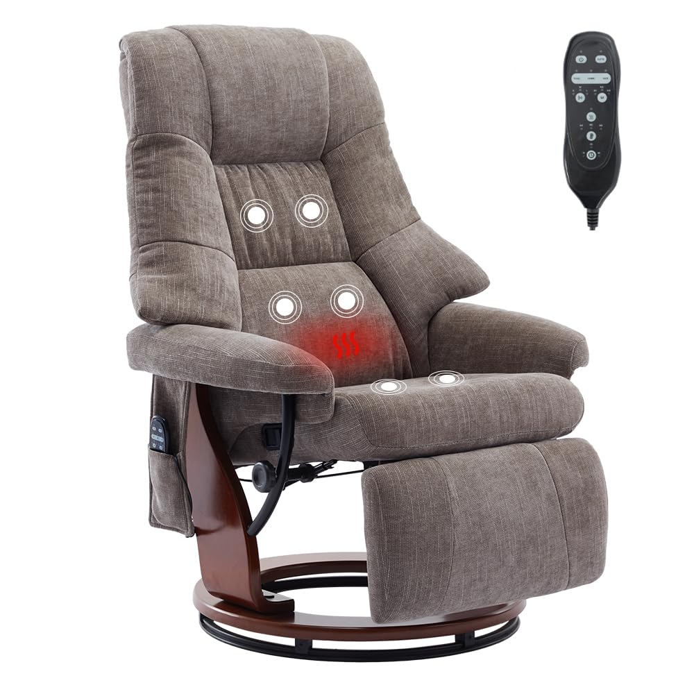 Mingone Fernsehsessel Massagesessel mit Wärmefunktion braun