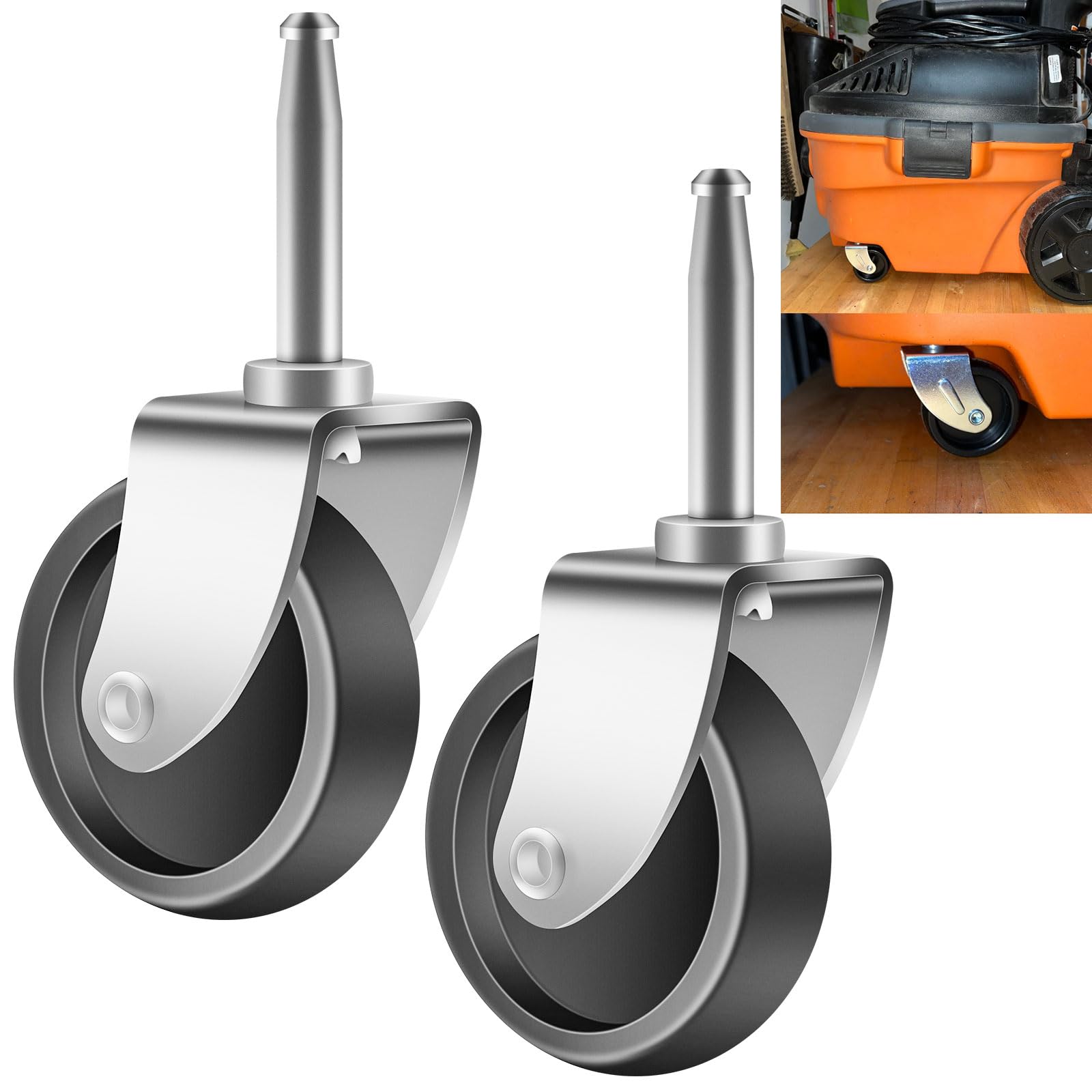12293 Wet Dry Vacuums Caster Wheel Compatible with Ridgid Dewalt and Most Craftsman Wet/Dry Vacuums, 12293 Caster Wheels for RT1200 RV1250 RT1600