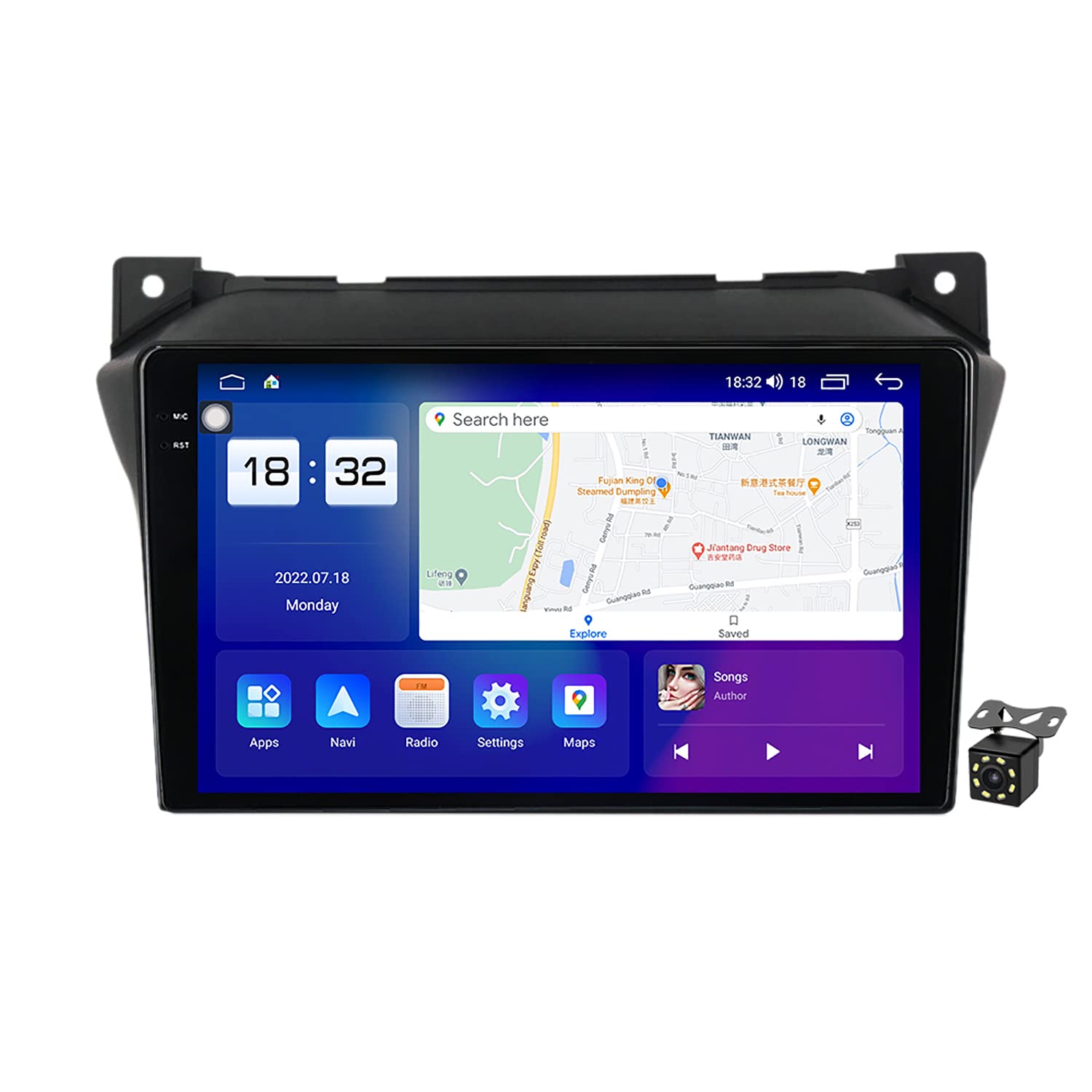 CharmstepAndroid 12 Fit for Suzuki Alto 2009-2016 Car Radio Stereo Navigation GPS 2K Screen Multimedia Player Support Carplay Bluetooth FM RDS WiFi 4G SWC DAB+Backup Camera