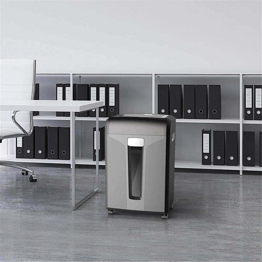 Déchiqueteuse de Papier électrique 31l, pour Maison, Bureau, Entreprise, Papier avec Roue de Frein et fenêtre Transparente (Black 39x30.2x61.5cm)