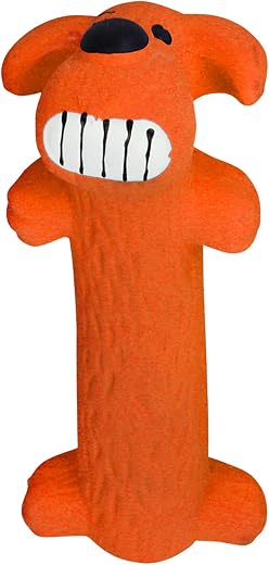 Multipet Original Loofa Dog Latex Ruff 6″ Dog Toy, Assorted Colors for small breeds.
