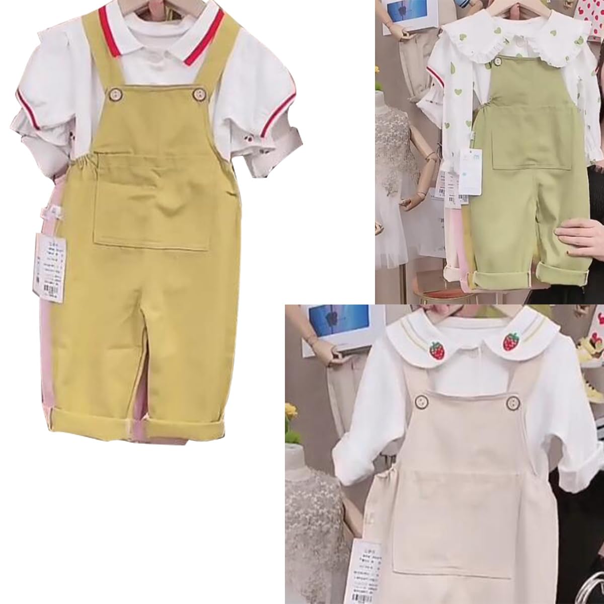 Baby jungen Mädchen Latzhosen Overalls Baumwolle Gr. 74/80/86, 2er Kleinkinder Latzhosen mit Tasche Gr. 92/98 Freizeithosen mit Hosenträger Frühling Herbst Kinderhose 104/110