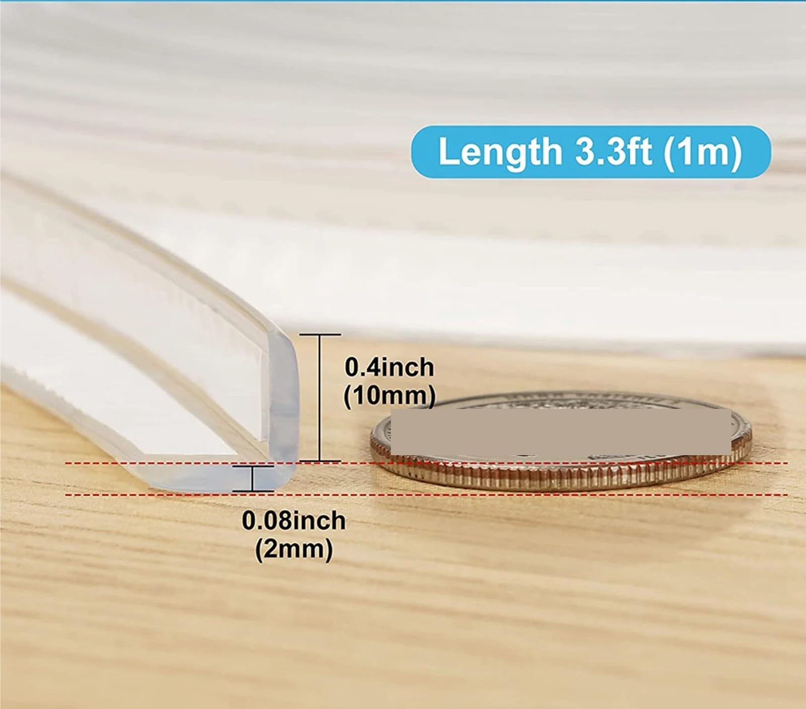 Protectores for Las Esquinas De Mesas, Transparentes A Prueba Bebés, Tira Parachoques Borde Muebles Silicona Suave, 1/2/3/4/5/6/M, 1 Ud(6M)