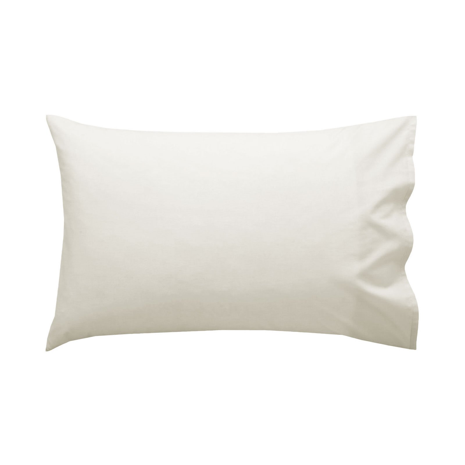Just Contempo Cream Jc Pack Of 2 Percale Plain Pillow Cases, Non Iron Easycare, Polyester-Cotton, Pair Of Pillow Cases, Single