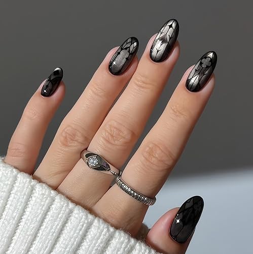 Miniatura 5 de senvenski Kit de esmalte de gel gris y negro, juego de arte de uñas UVLED con purpurina blanca y colores de peltre carbón oscuro y morado oscuro