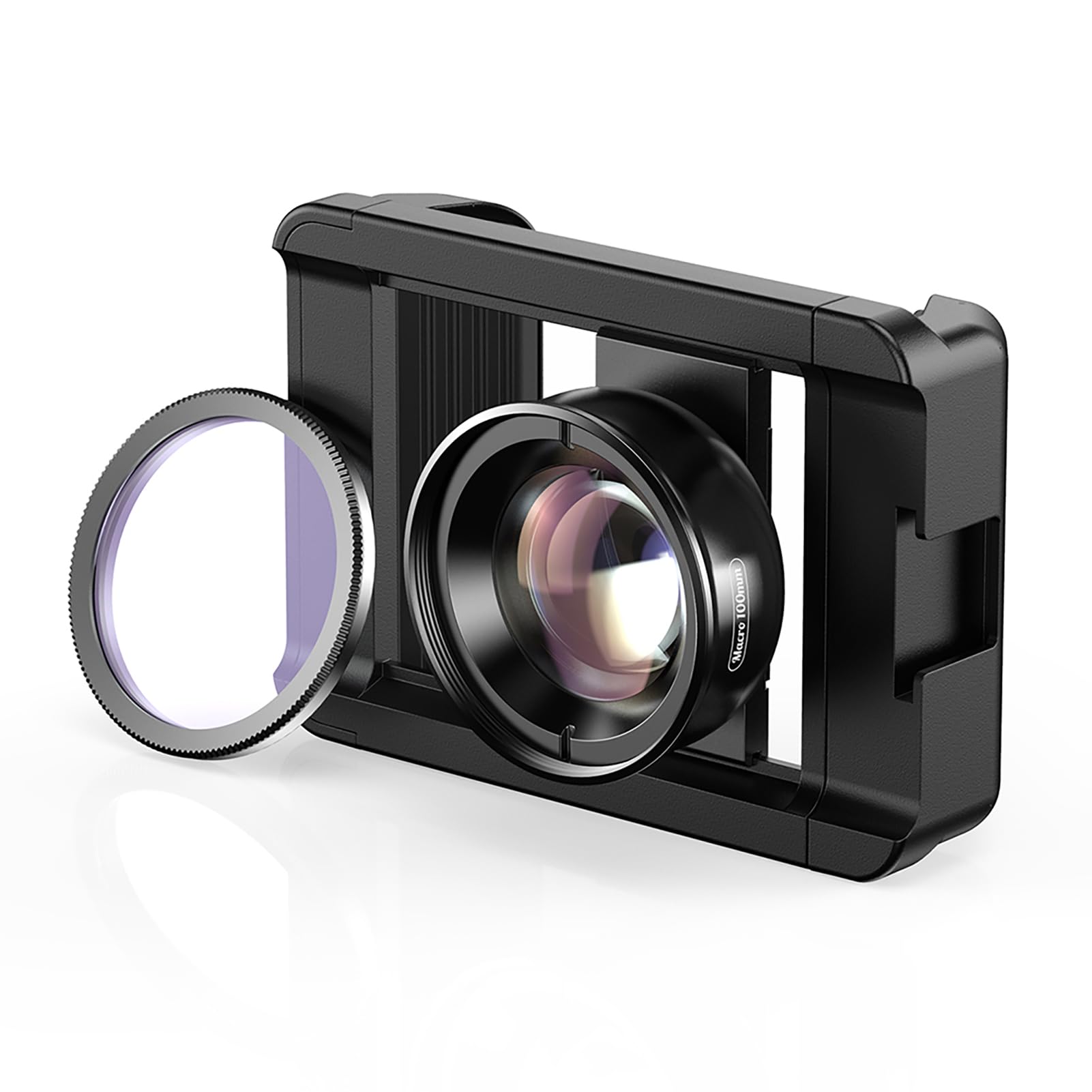 Obiettivo macro da 100 mm 10X, con kit filtro CPL, obiettivo fotografico macro HD con clip universale per telefono, scatola di ricambio, per smartphone