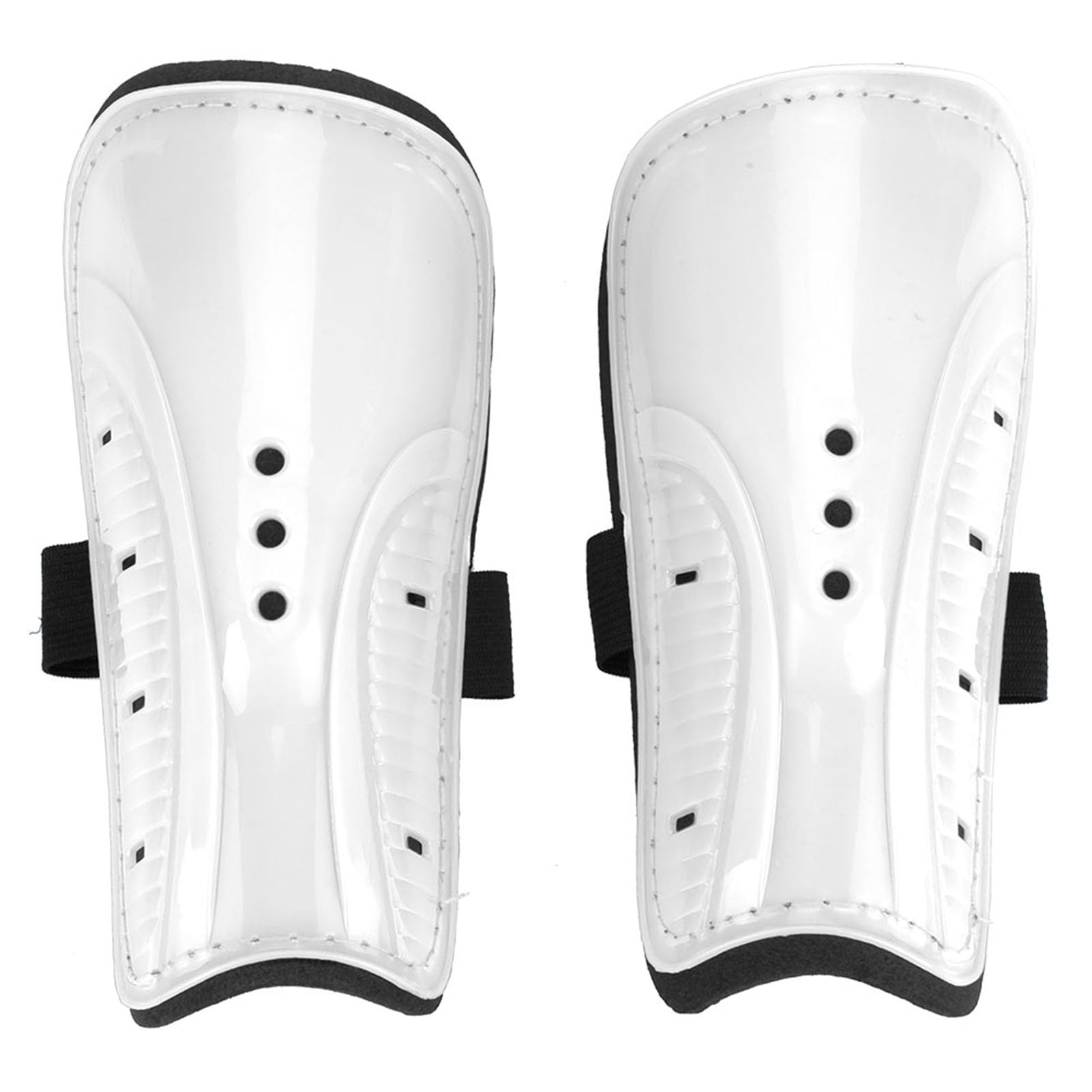 Generic Symmetrical Design Football Soccer Shin Guards Legs Protector for Adult Child, Sturdy Lightweight Comfortable Shin Guards for Soccer Players, Conform to Ergonomic (White)
