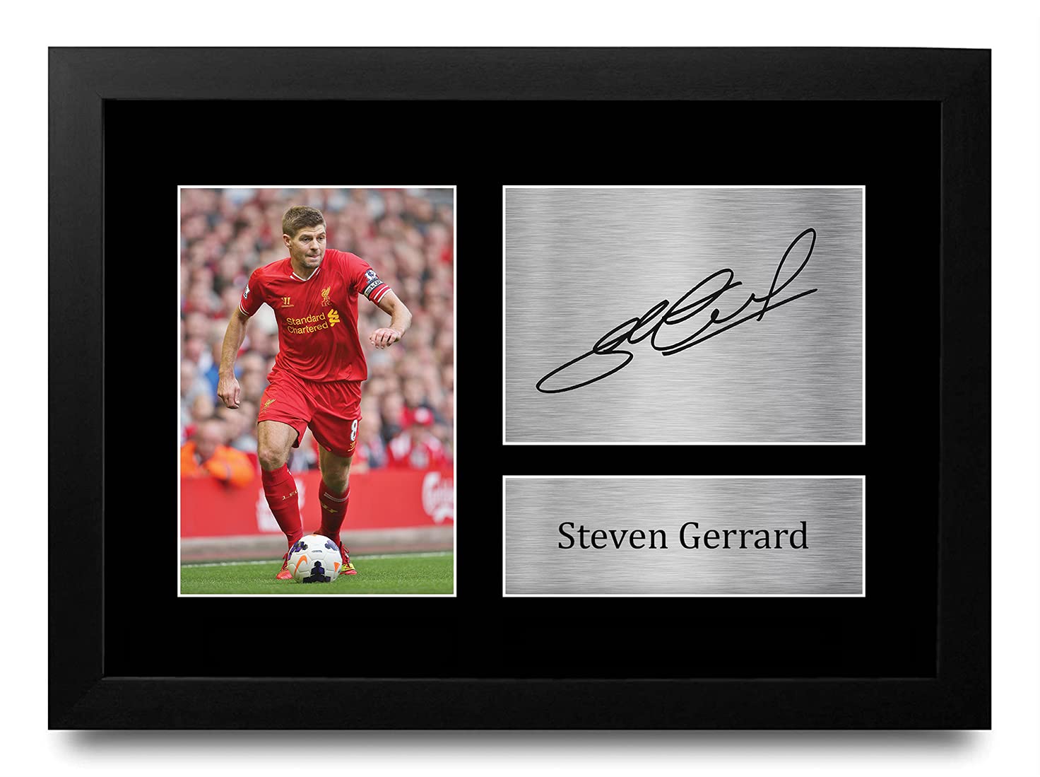 HWC Trading FR Steven Gerrard Gift Signed FRAMED A4 Printed Autograph Liverpool Gifts Print Photo Picture Display