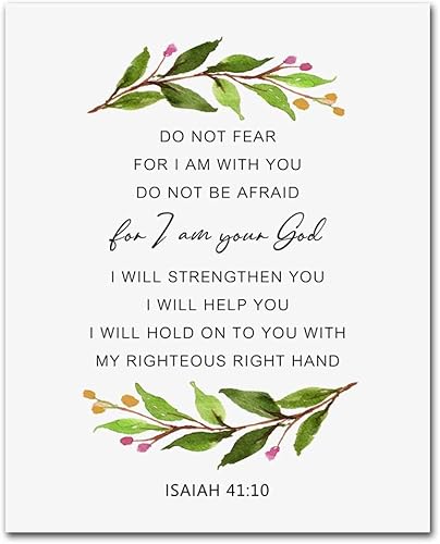 Miniatura 3 de Isaías 41:10, impresión moderna de versículos bíblicos, versículo bíblico mínimo, arte de pared de las Escrituras, no temas por estoy contigo,