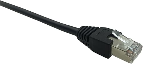 Miniatura 3 de CERRXIAN Cable de montaje en panel RJ45 macho a hembra LAN Ethernet Cat 5e (Negro)(3.3 ft)
