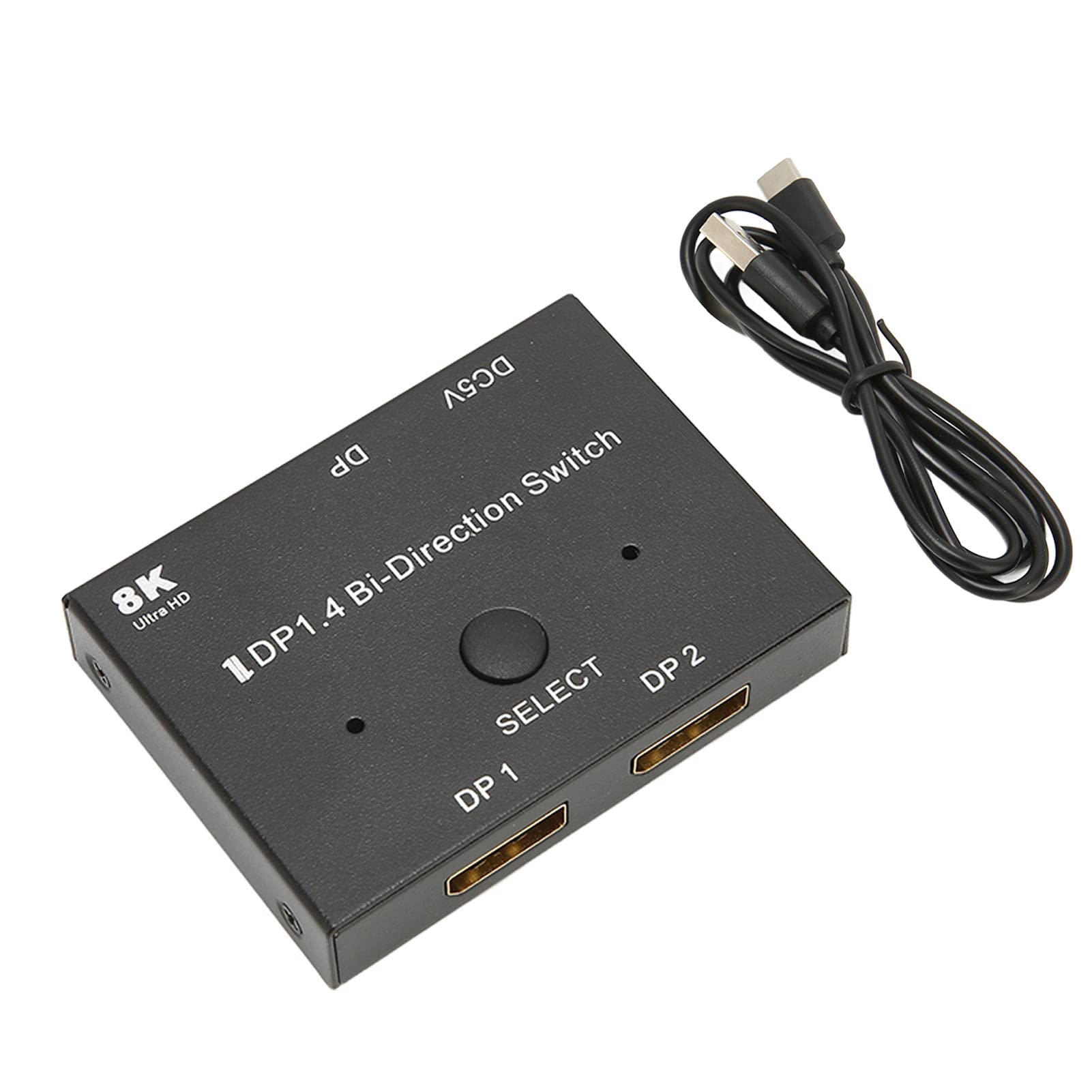 JTLB 1.4, 8K 60Hz 2 in 1 and 1 in 2 Bidirectional Splitter, Easy to Setup and Operate, Wide Compatibility, Plug and Play, Aluminum Alloy Material
