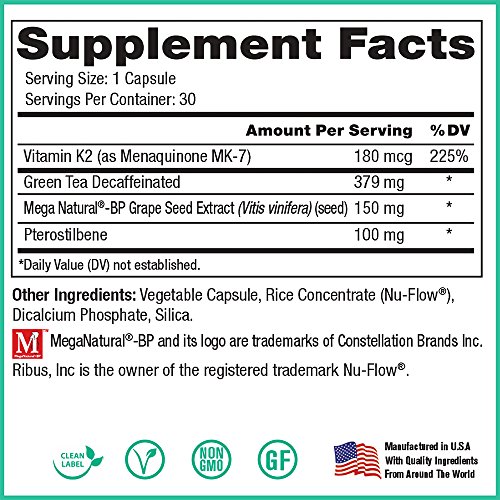 Peak Bp Platinum From Peak Pure & Natural Is A Blood Pressure Supplement - Blood Pressure & Circulation - Cardio Supplement For Heart Health - Meganatural-Bp Grape Seed - 30 Capsules #TOP2