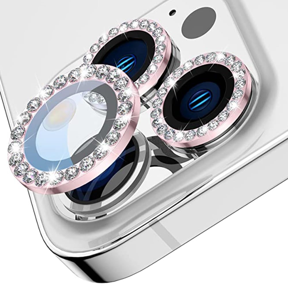 Protection objectif iPhone Pro Max paillettes rose pour vos soirées - 7