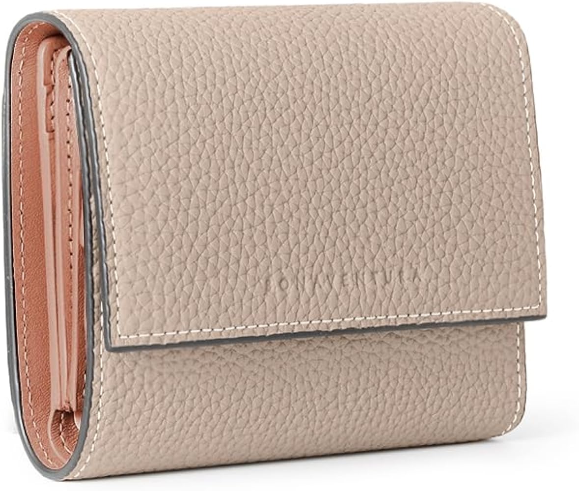 ボナベンチュラ スモールウォレット 財布 グレージュ×ベイビーピンク Amazon | 【BONAVENTURA】フラップ スモールウォレット シュリンク