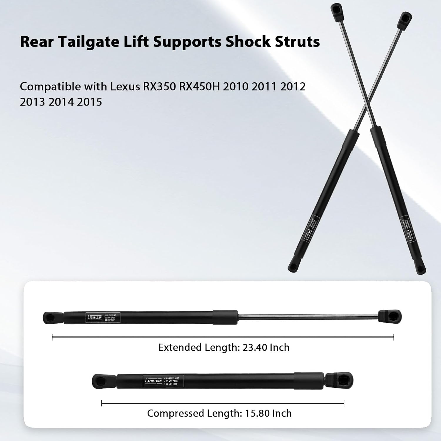 Qty(2) Rear Trunk Tailgate Lift Support Shock Struts for Lexus RX350 RX450H 2010 2011 2012 2013 2014 2015 (with Power Liftgate Tailgate, PM3066 68960-0E030)