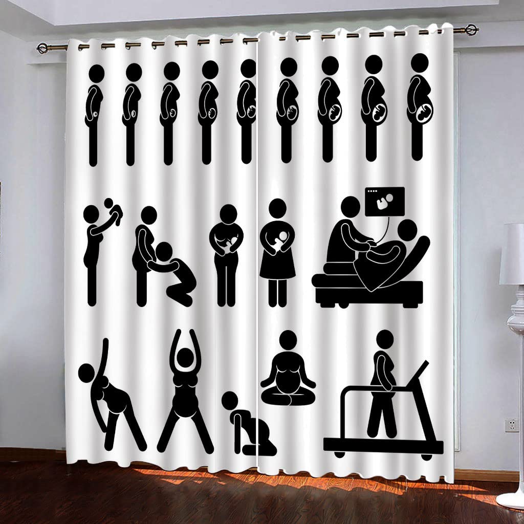 Rideau Occultant Blanc à Oeillets 140x240 cm | Lot de 2 Pièces pour Fenêtre de Chambre