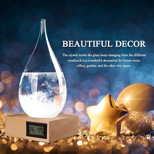 Miniatura 4 de Estación meteorológica de vidrio de tormenta, pronosticador del tiempo, barómetro de vidrio de lágrima, botella de vidrio decorativa de Navidad para