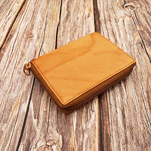 Image of ag wallets AG Wallets Mens Zip Around Leather Wallet with Inserts (Tan)