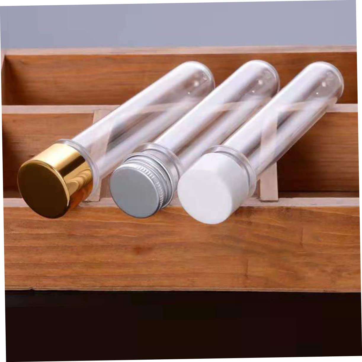 OUNONA 6pcs Tube Small Clear Container Storage Tubes Test Tube Bottles Terrarium Container Bath Salt Vials Small Container Terrarium Tank Container with Lid Pet Tubes The Pet