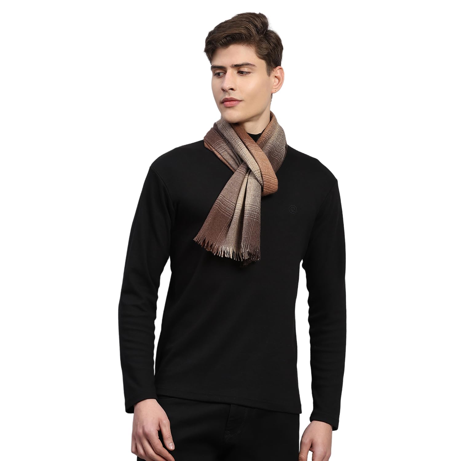 Mens Regular Fit Self Design Muffler | Soft Warm Scarf for Men | Stylish Wool Neck Wrap for Cold Weather | Trendy Winter Wear Accessory for Men (Pack Of 1)-image-18