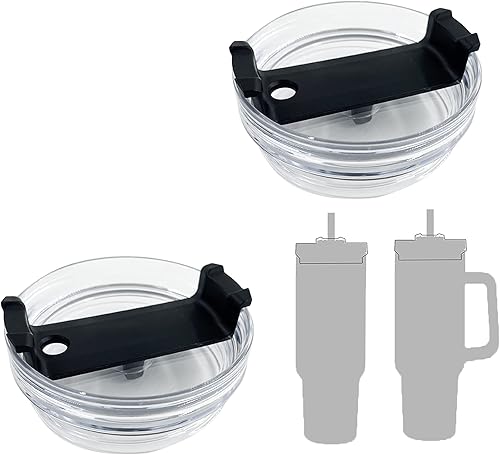 Paquete de 2 tapas para vaso de 40 onzas compatibles con Stanley Quencher, a prueba de derrames, de acero inoxidable, resistentes a salpicaduras,
