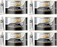 Kit 6 Massa Poliester Automotiva Adesivo Funilaria 750g Premium Maza