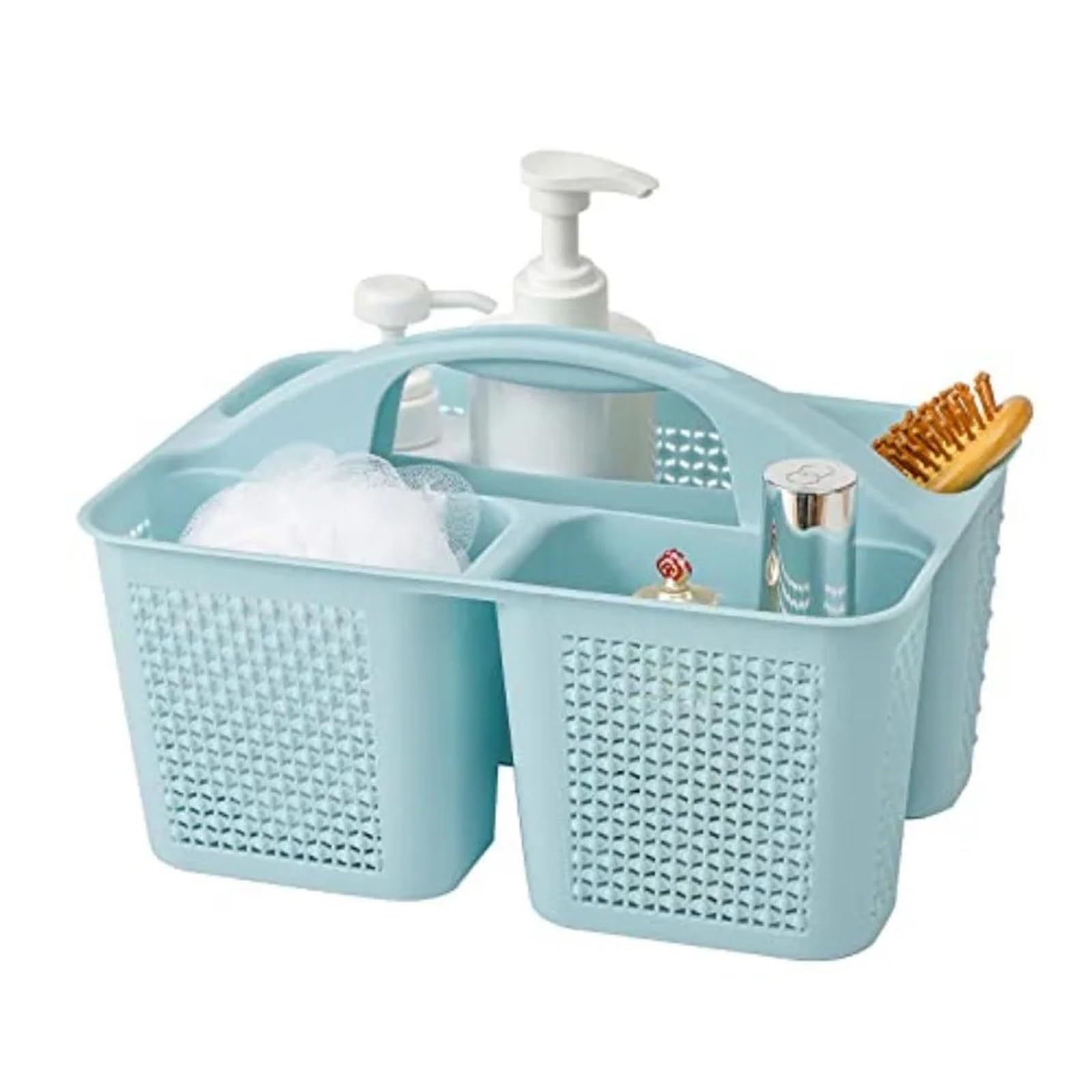 WSQHAO 2Pcs Plastic Portable Shower Caddy Bucket, Cleaning Basket With Handle Compartments Storage Organizer For Bathroom for Shower(Color9)