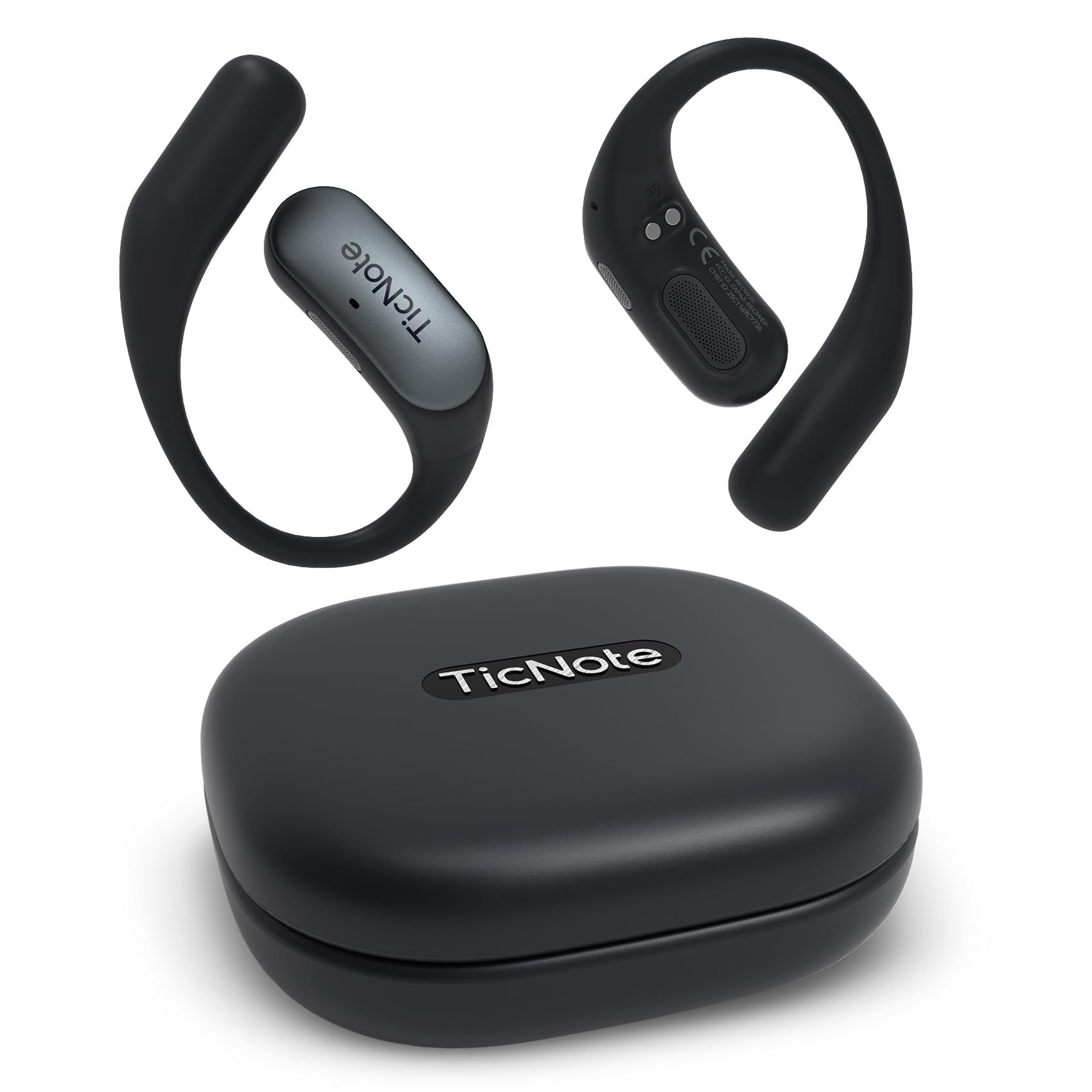 Mobvoi TicNote Pods Wearable AI Voice Recorder, AI Transcribe & Summarize, App Control, AI Note Taker for Lectures, Meetings & Calls, Supports 120+ Languages, Wi-Fi Version