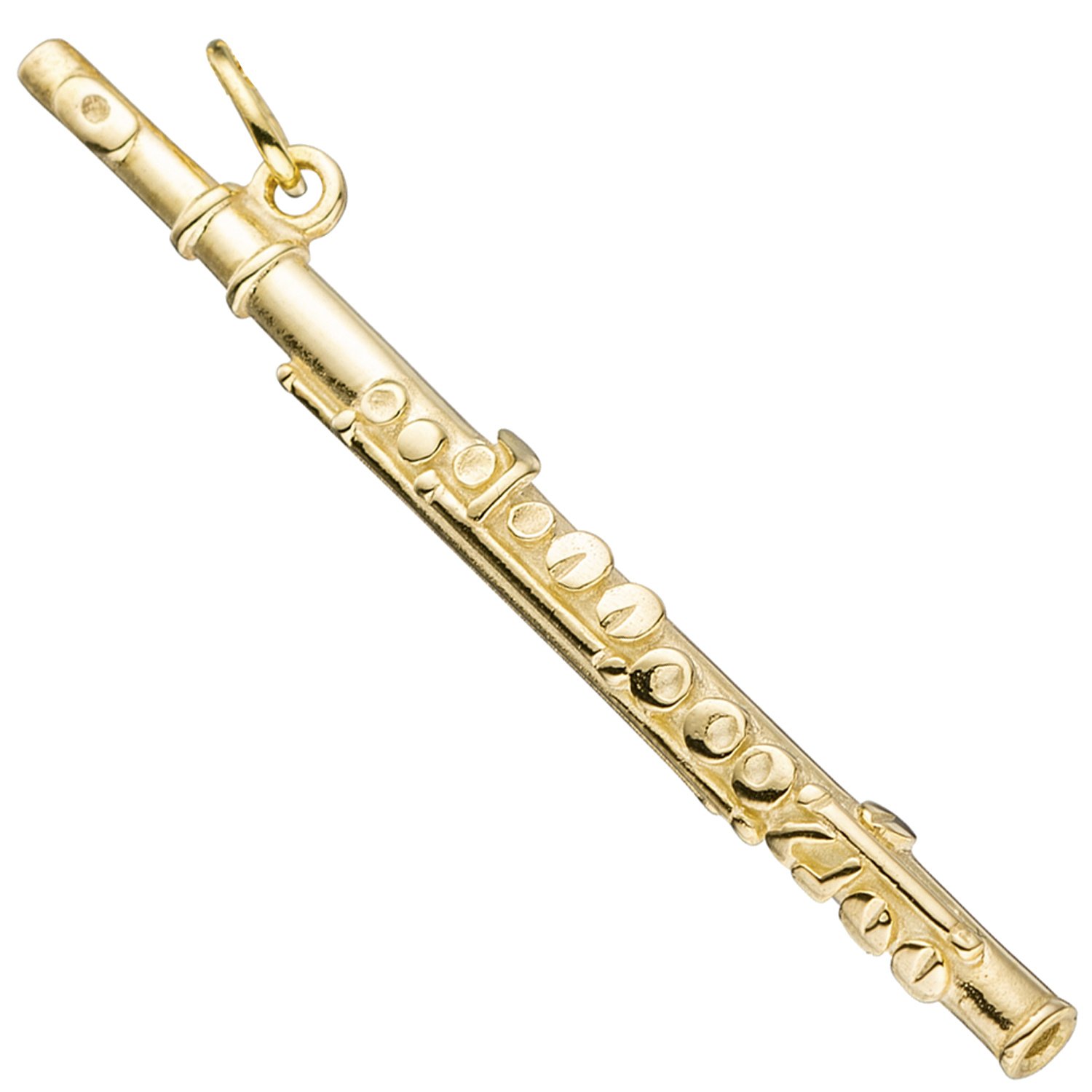 Jobo Damen-Anhänger Querflöte aus 925 Sterling Silber vergoldet