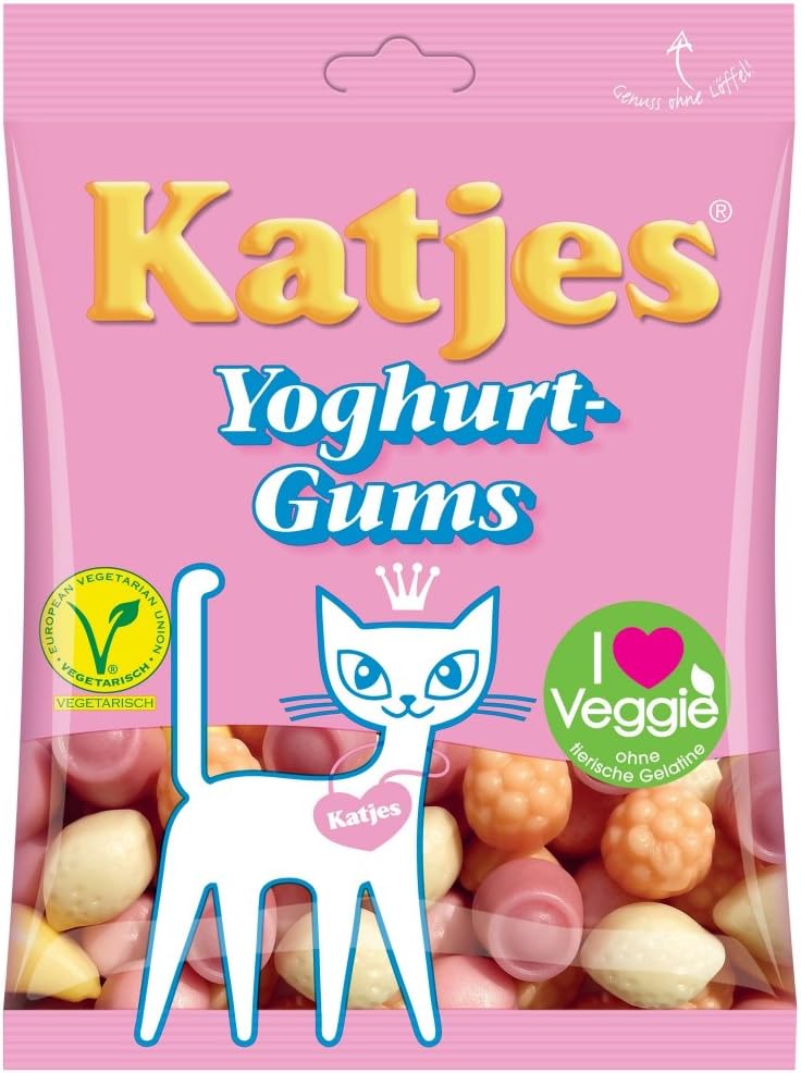 Katjes Yoghurt Gums 200g (pack of 2) Soft yoghurt fruit gums, gelatin