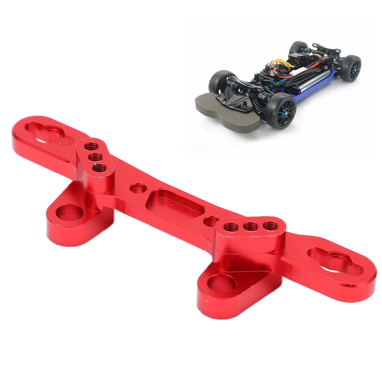 RC Shock Damper Tower, RC Shock Damper Tower Mount Aluminum Alloy RC Rear Front Shock Tower for Tamiya TT02 Upgrade (Red)