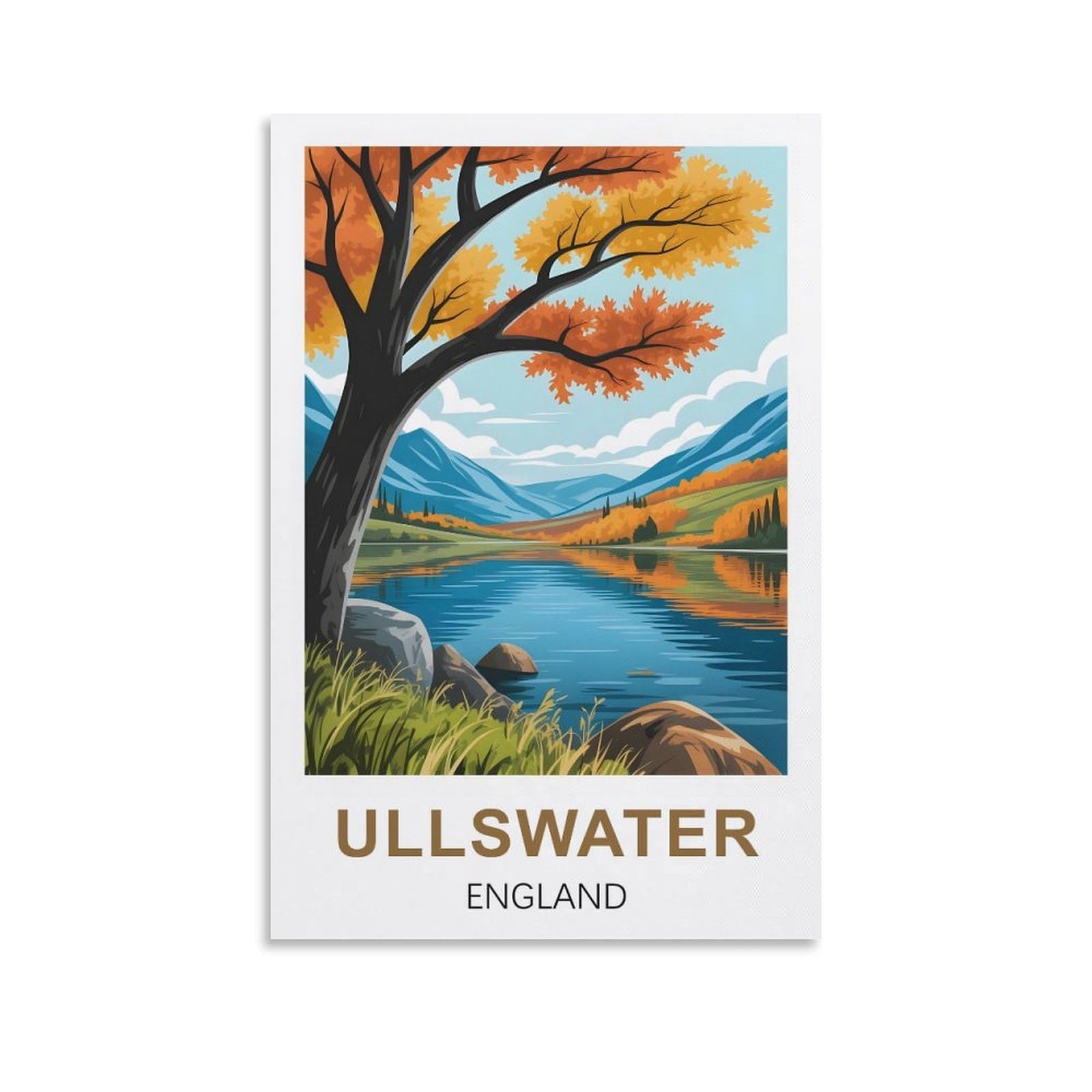 EZMLFA 5D Diamond Art Kits for Beginner,Ullswater England,Beginners,DIY Full Round Drill Diamond Dot Gem Art Kits for Adults,Crafts for Decor 40x50cm