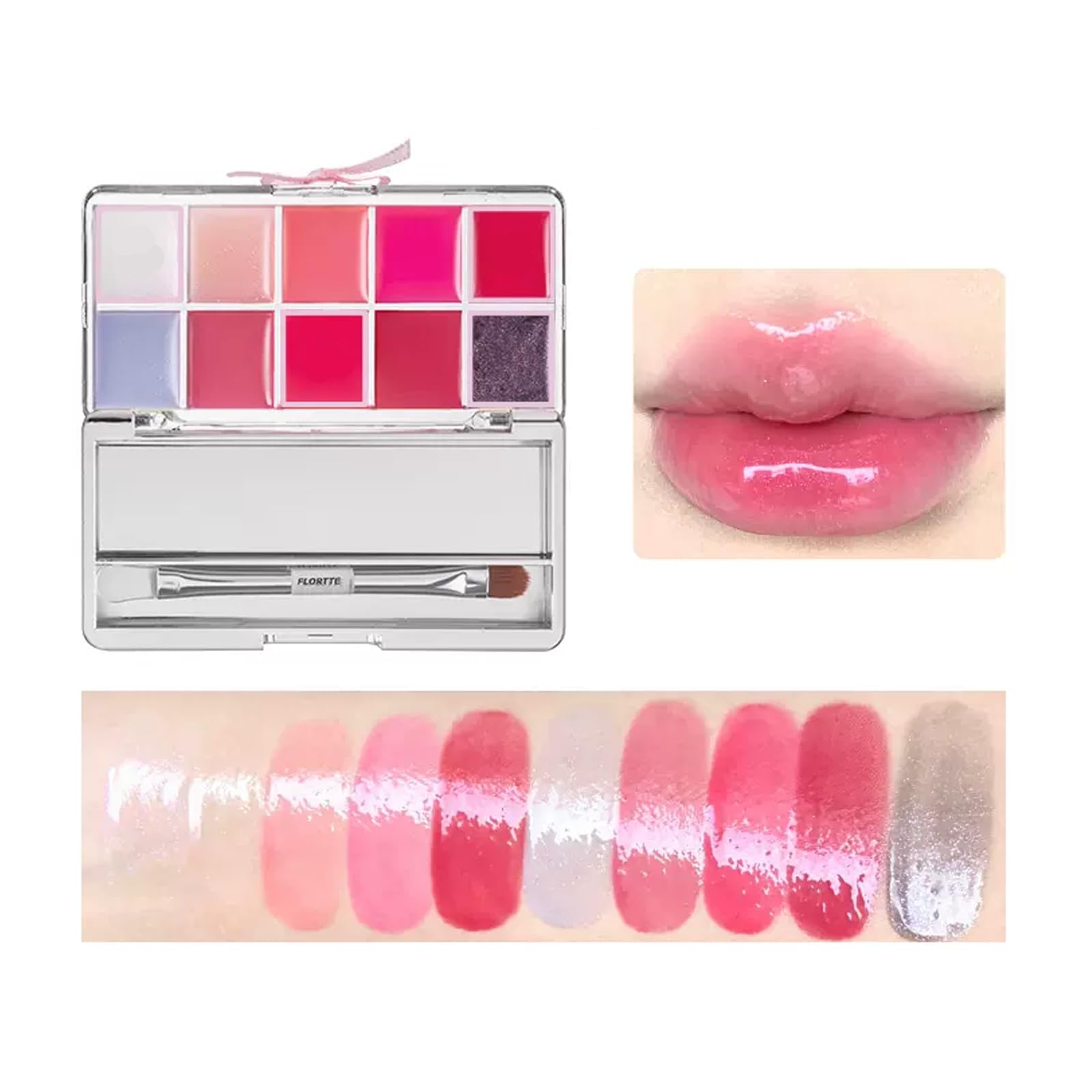 Amazon | Flortte フロレット リップ 高発色 10色リップパレット潤い