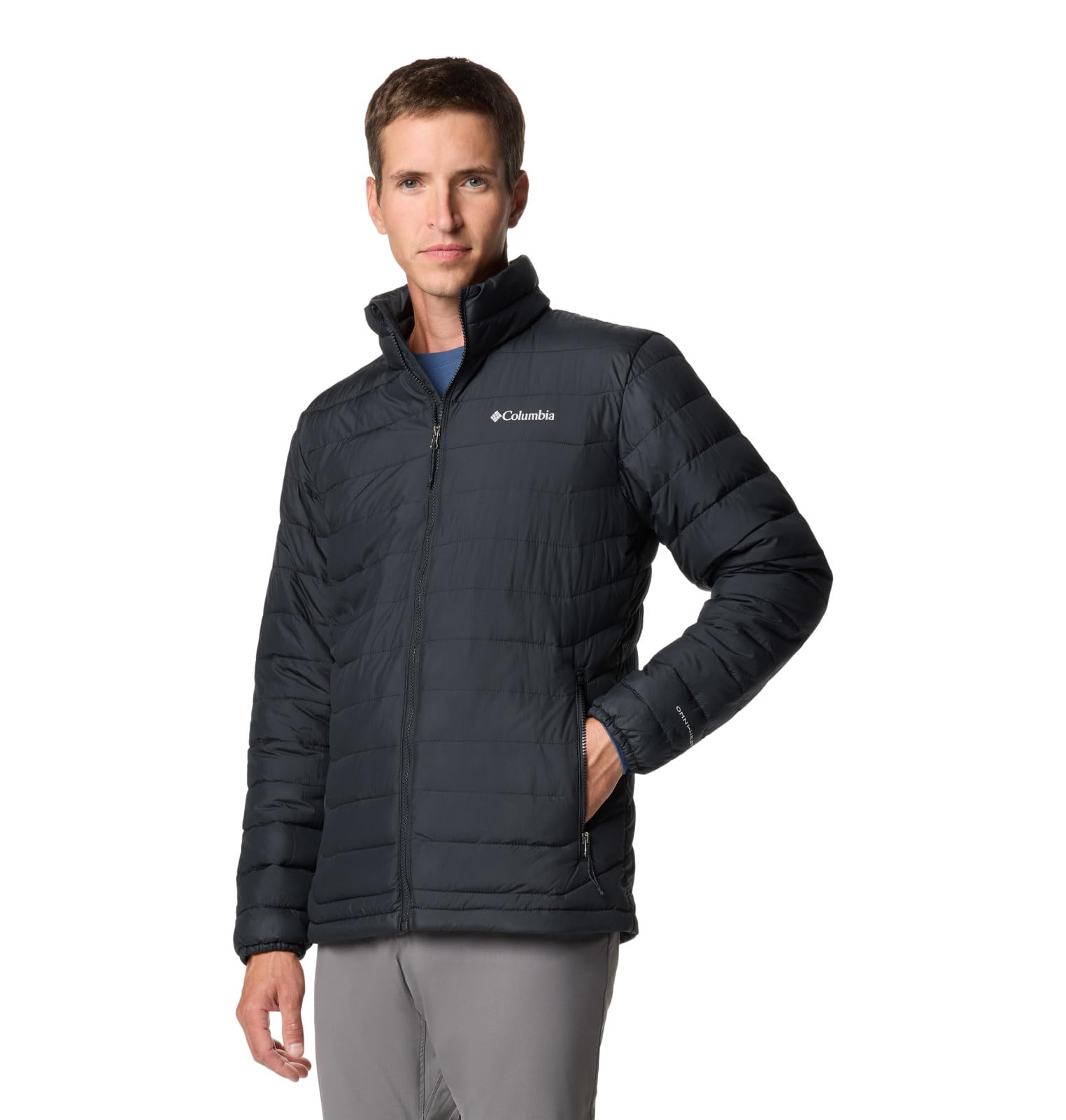 Columbia Mens Powder Lite II Insulated Puffer Jacket, Black, Small view 8