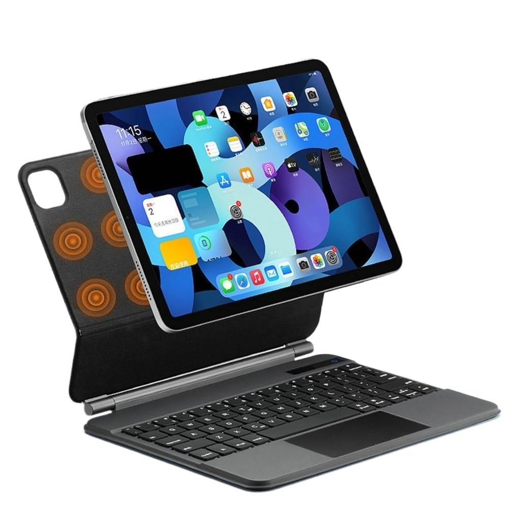 YSJX Cubierta Protectora Ultrafina for Teclado táctil con retroiluminación QWERTY, Adecuada for iPad Pro de 11 Pulgadas, 2020/2021/2022, Universal(Negro)
