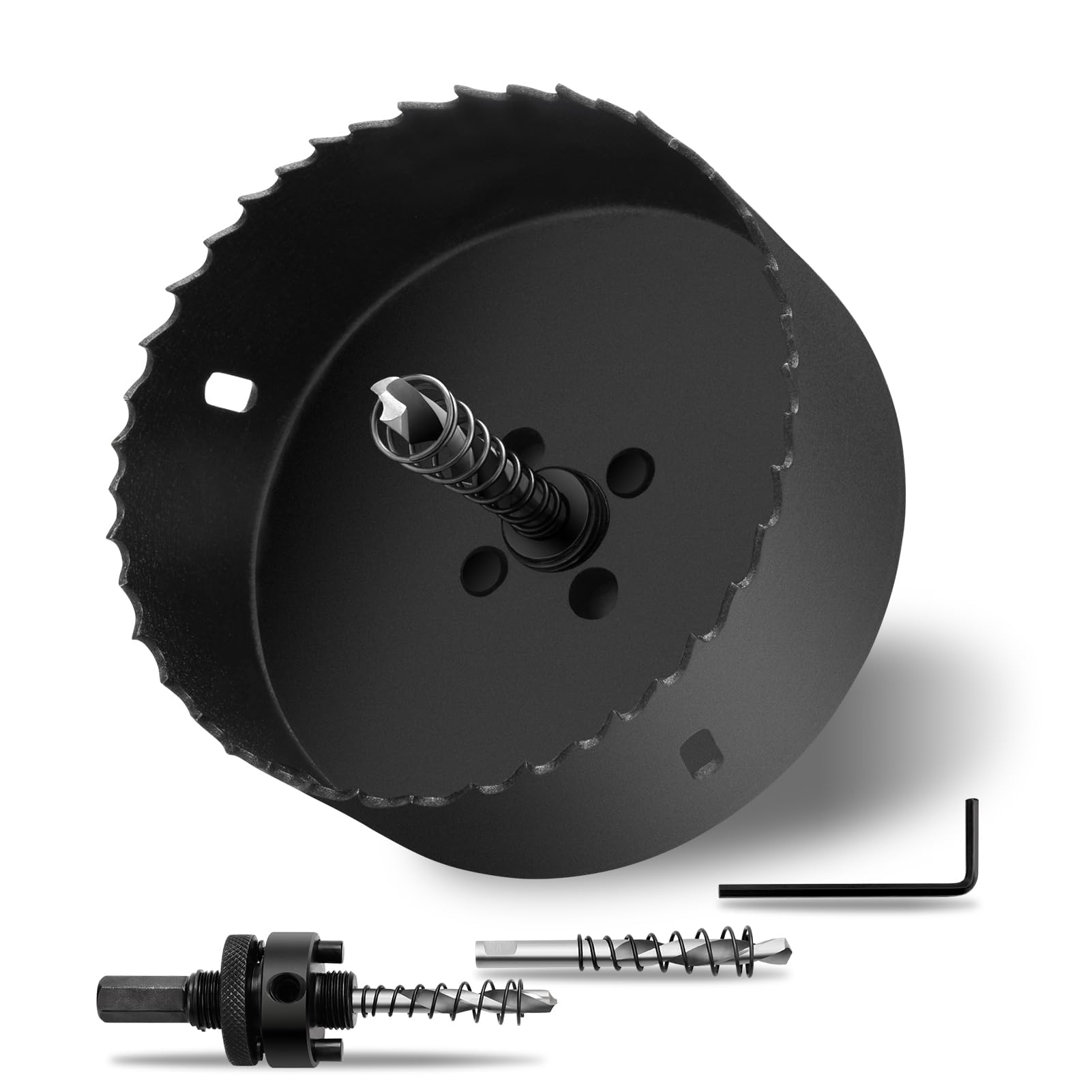 2-1/8" | 54mm Hole Saw with Heavy Duty Arbor HSS Bi-Metal Hole Cutter Drill Bit for Wood Cornhole Boards Plastic Drywall Metal Fiberboard — view 9