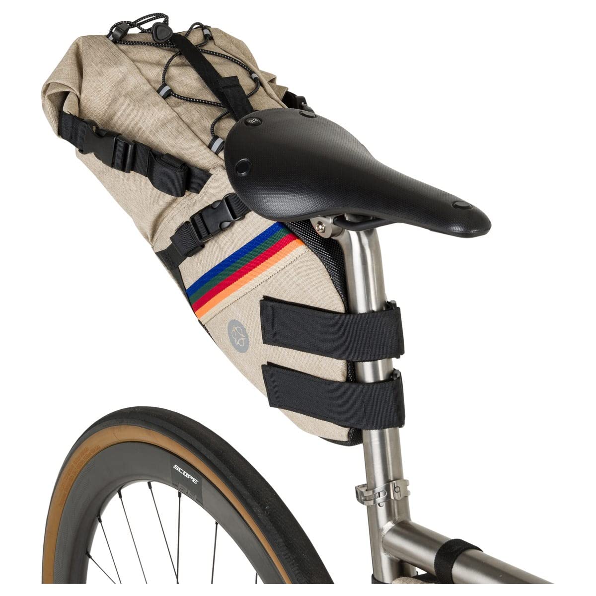 AGU Seat-Pack Sacoche de Selle Bikepacking, Sacoche de Selle 10 litres, Hydrofuge, Réfléchissante, Montage Simple, 100% Polyester Recyclé - Vintage