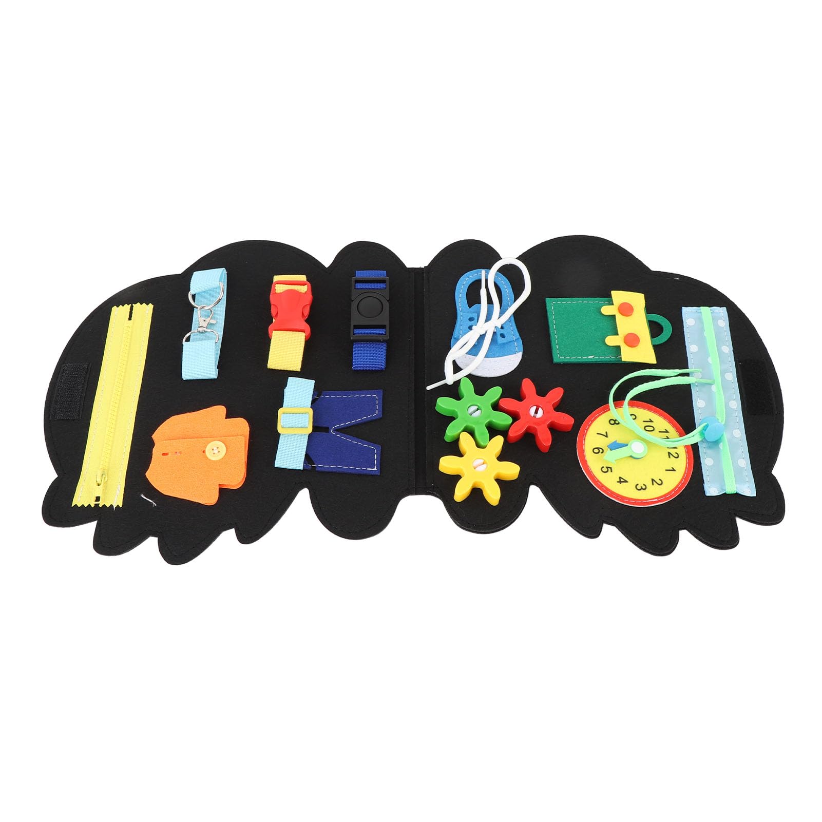 Ymiko Soft Sensory Felt Learning Board Educational Life Skills Activity for Kids Travel Car Trips Flights