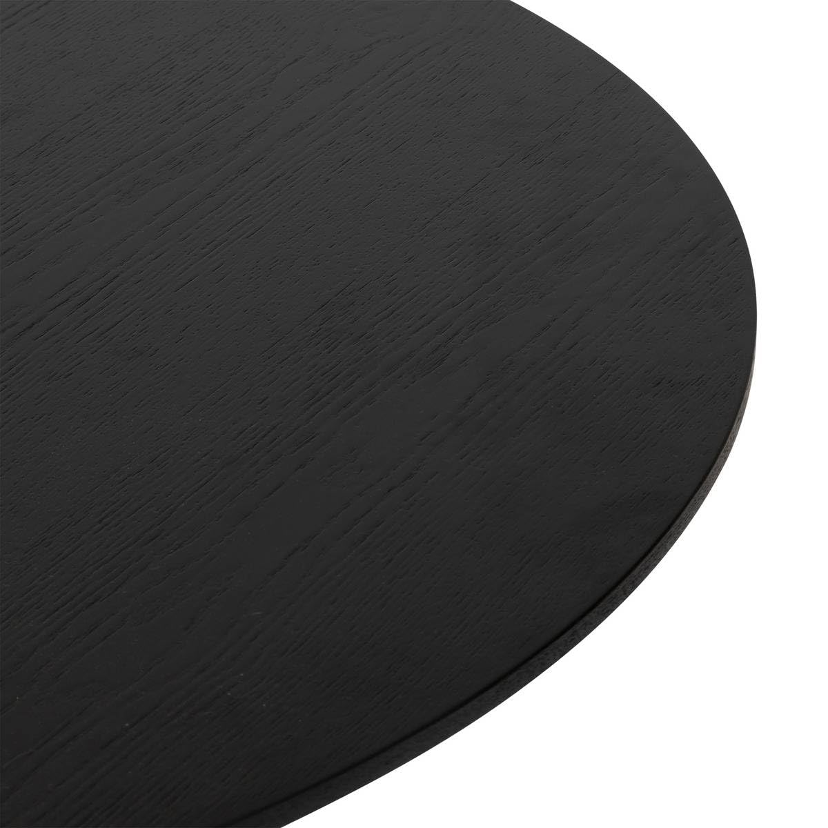 Atmosphera - Tavolo da pranzo rotondo Elias, nero, piano effetto rovere testurizzato, 4 posti a sedere, diametro 102 cm - Per sala da pranzo, cucina