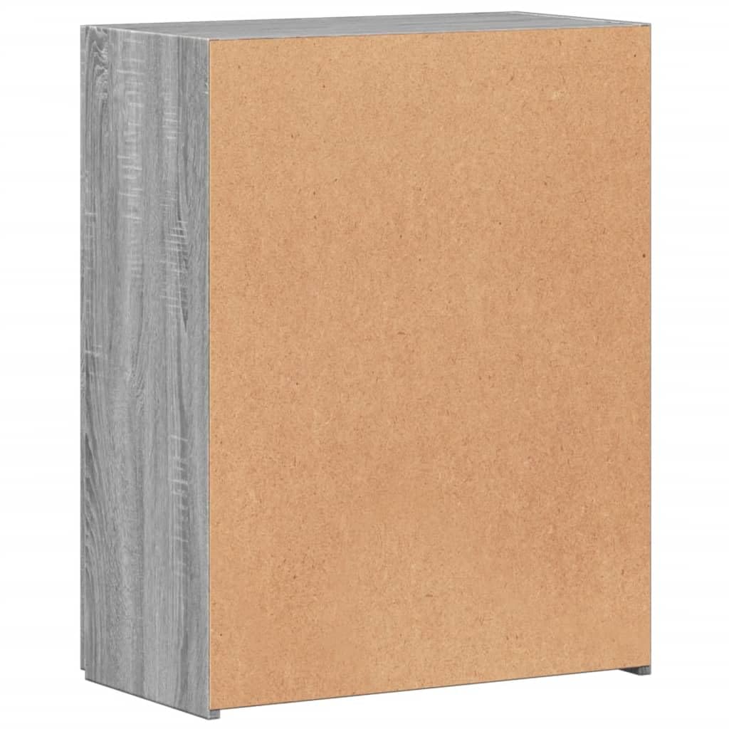 Brokky Schedario Grigio Sonoma 60x32x77,5 cm in Legno Multistrato,Cassettiera,Mobiletto da Ufficio con Serratura,Regolabile per Cartelle Sospese,Superficie Testurizzata,per Ufficio,Studio