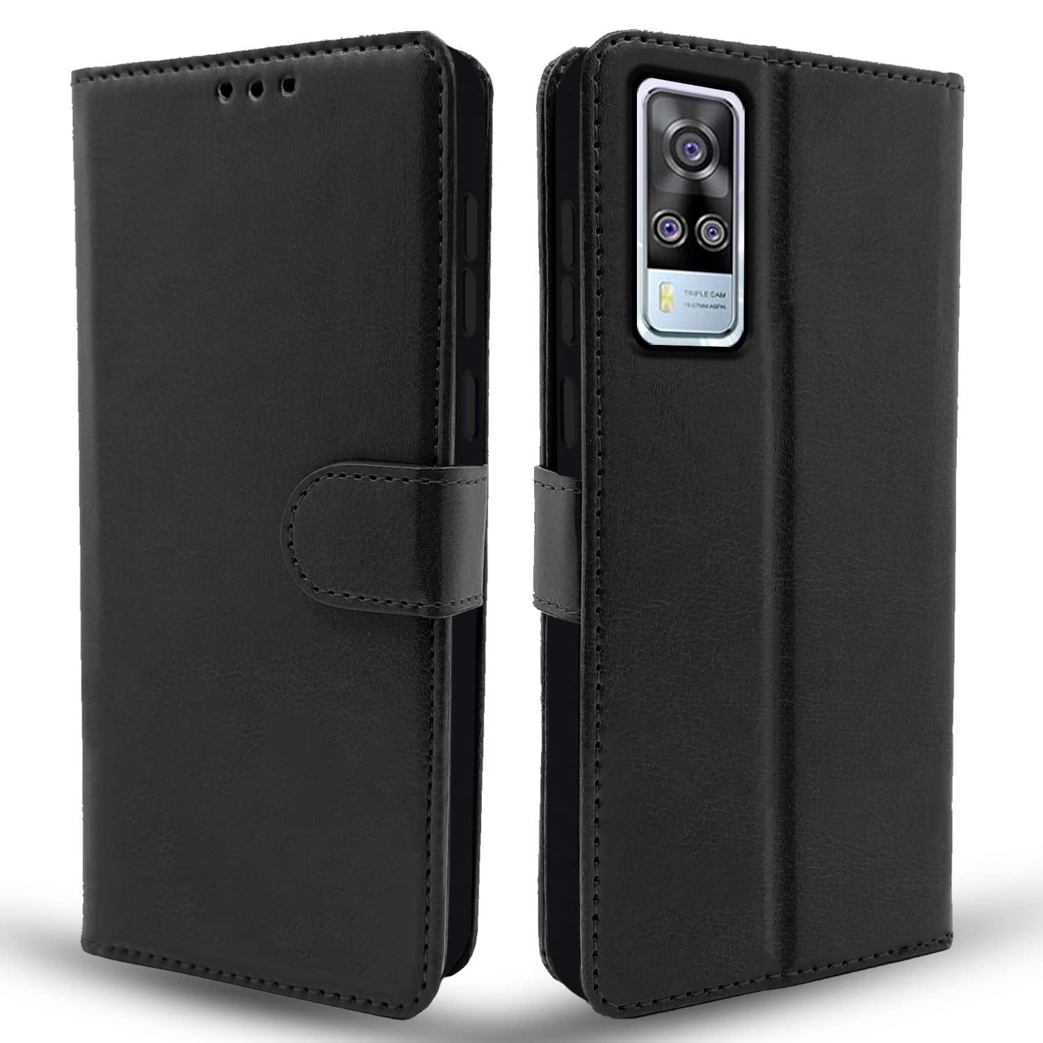 Pikkme Vivo Y31 / Y51 Flip Case Leather Finish | Inside TPU with Card Pockets | Wallet Stand and Shock Proof | Magnetic Closing | Complete Protection Flip Cover for Vivo Y31 / Y51 (Black) (B0BF98XDP3) Amazon Price History, Amazon Price Tracker