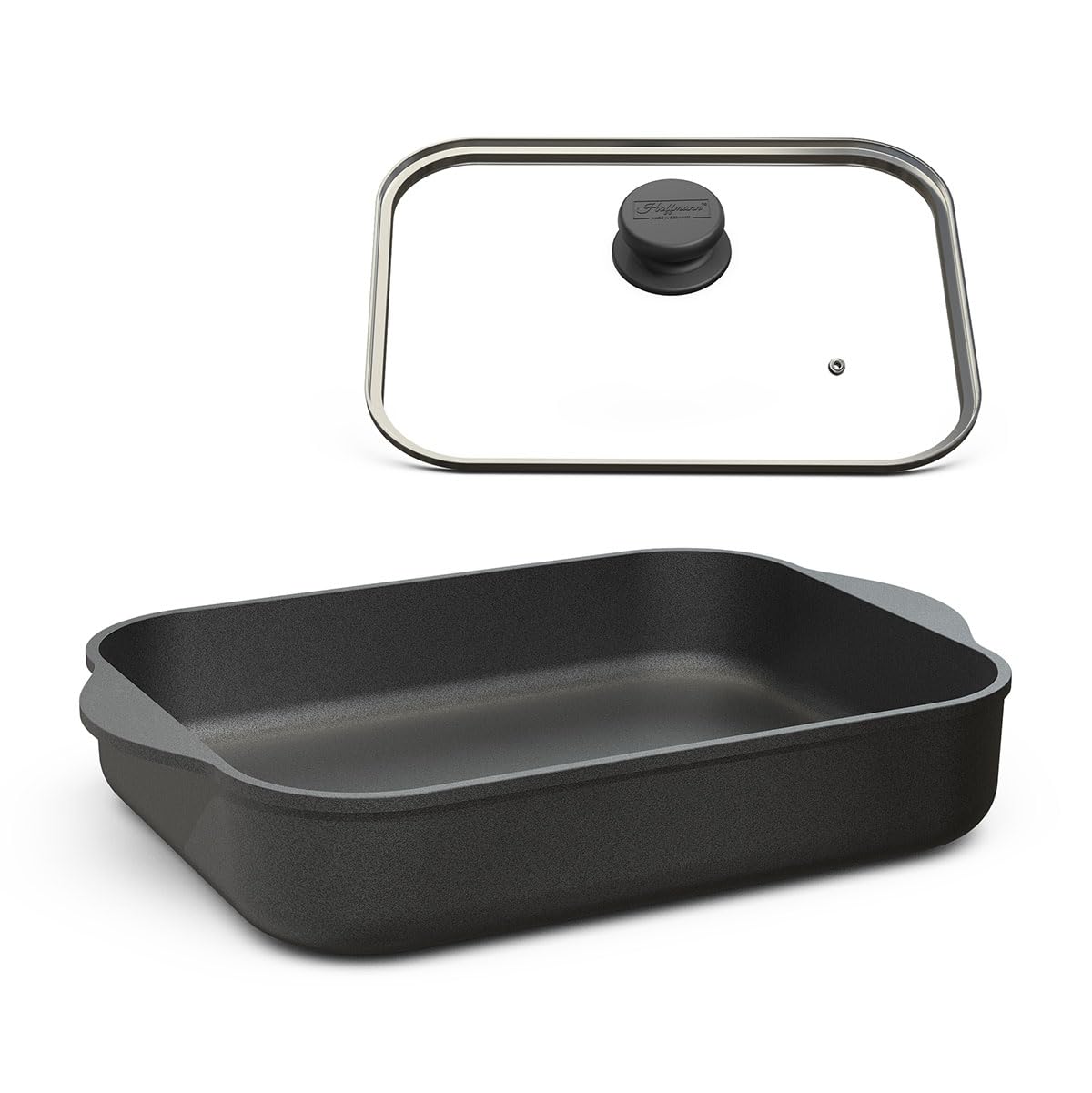 Hoffmann Plat à Four en Fonte d'Aluminium Induction I Plat à Rôtir Rectangulaire 32x24,5x6 cm I Plat à Lasagne Moule à Gratin I Compatible Induction