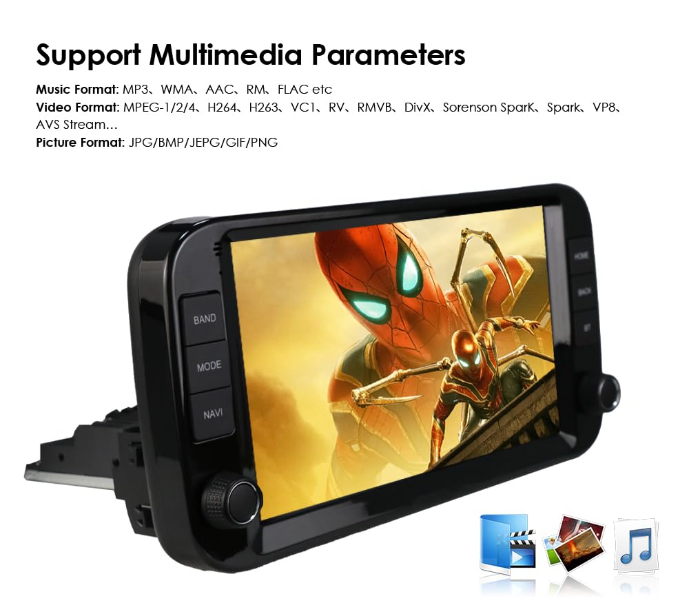 Android 14 Autoradio 9 pollici Touchscreen 4 core per Fiat Panda 2013-2024 WiFi Wireless Android Auto & Wireless Carplay Bluetooth WiFi 4G GPS RDS AM/FM
