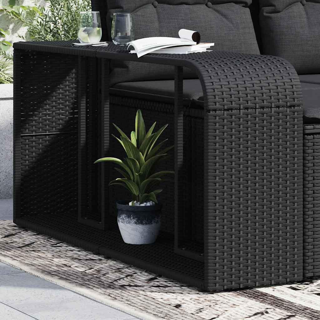 Meuble en rotin synthétique noir d'extérieur pour sublimer les abords de piscine