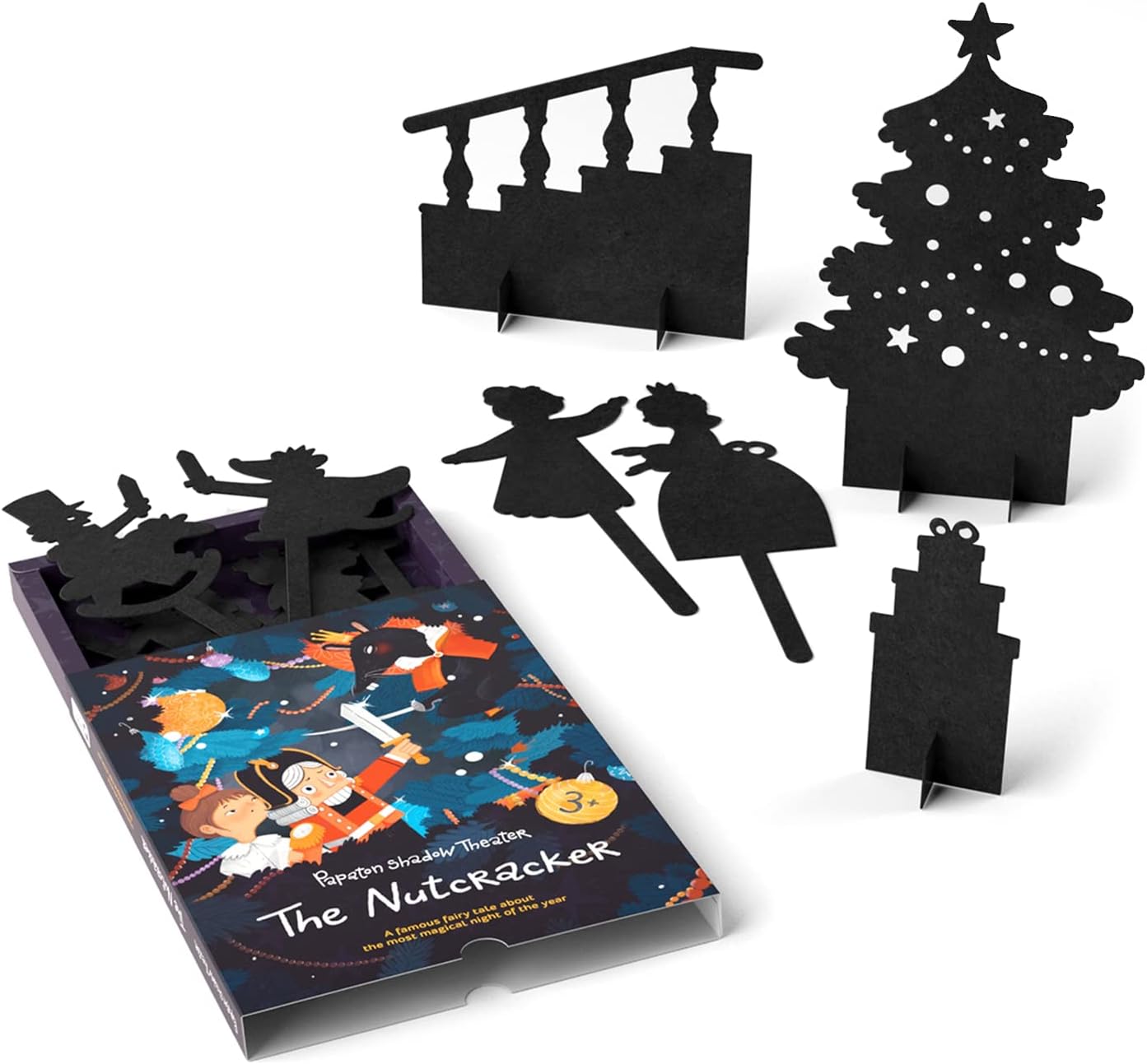 PAPATON Shadow Theater, The Nutcracker for Kids Pretend Play, Storytelling Kits for Shadow Puppet Show, Family Games for Kids - Papaton Shadow Theater Creative Game + Downloadable App, 3-6 Years