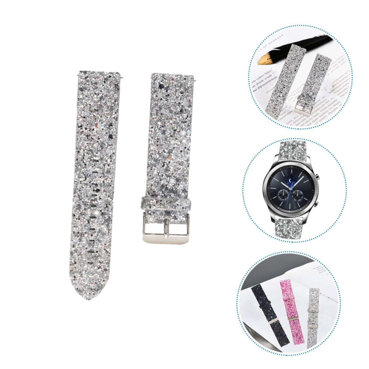 OSALADI Correa Brillante Correa De Reloj Reloj Reemplazable Banda Mujer es Pulsera Banda Decorativa De Pulsera Reemplazo De De Cuero De a De