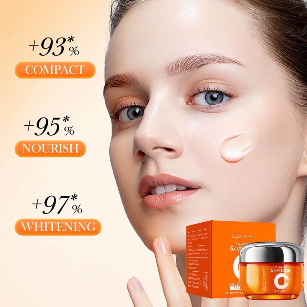 Vitamin C Face Cream, Moisturiser Face Women with Hyaluronic Acid & Vitamin C - Image 4